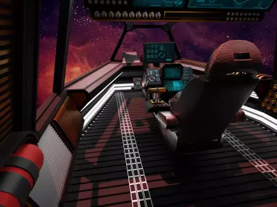 Sci-Fi Fighter Cockpit 3D Model With 25 Sci-Fi Music Tracks Low-poly 3D model