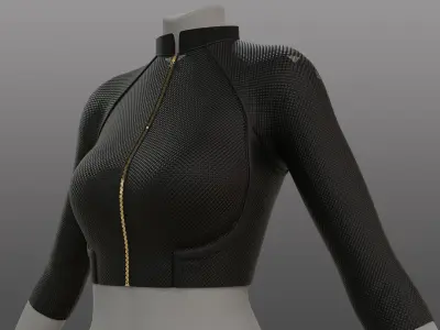 sci-fi leather crop jacket Low-poly 3D model