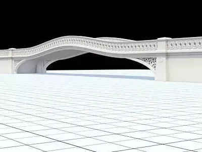Highly detailed Central Park bow-bridge 3D model