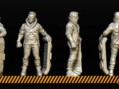 Cyberpunk civilians 3D print model