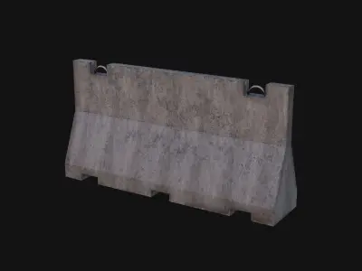 Traffic barrier Low-poly 3D model 4