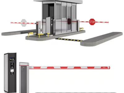 Parking security booth 3D model