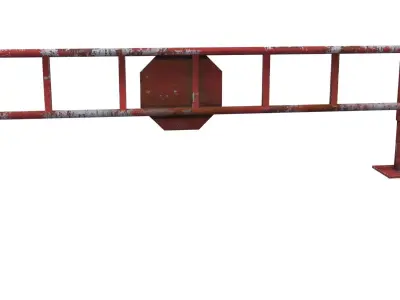 Road Block Gate Low-poly 3D model