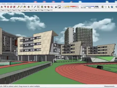 Sketchup School and University B1 3D model
