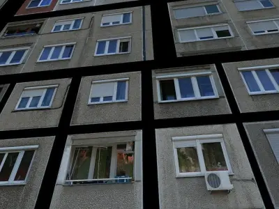 Panel Plattenbau Block Building Architectural Modular Set Low-poly 3D model