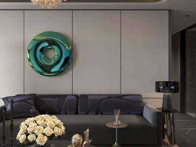 Luxurious living room space 3D model