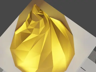 Monas indonesian monument with light on top Low-poly 3D model