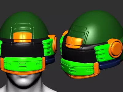 helmet high poly sculpt 3d printable ver 7 3D model 3D model 53