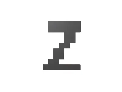 Pixel Font Z v1 001 Low-poly 3D model