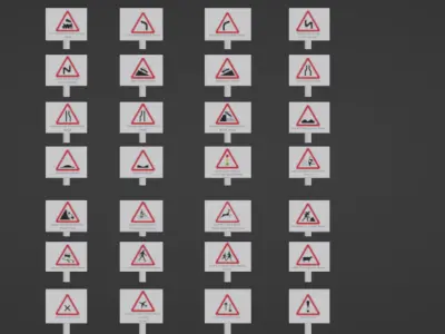 ALL TRAFFIC SIGNS 3D model purchase