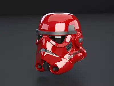 Stormtrooper Red Helmet Low-poly 3D model