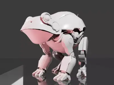 Robot Frog Mech Game Ready SciFi PBR Character 135k Tris Low-poly 3D model