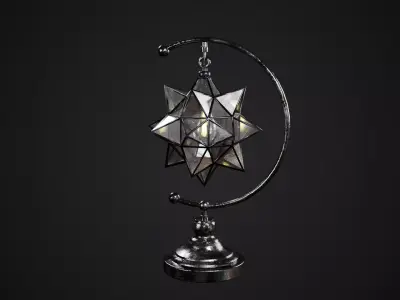 Star table lamp Low-poly 3D model