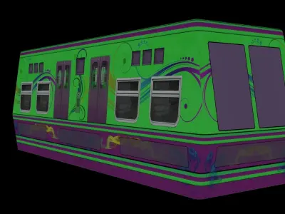 Modern Low Poly Train Bogie 3D Model 2025 Low-poly 3D model