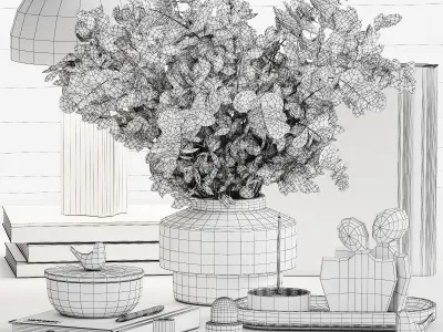 Decorative Set 026 Low-poly 3D model