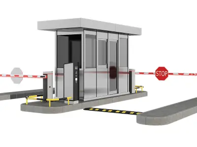 Parking security booth 3D model