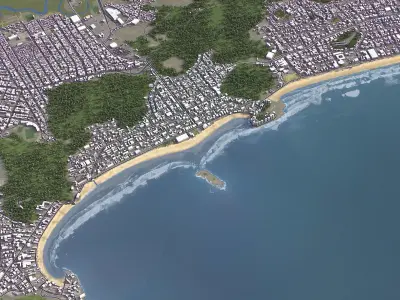 Guaruja - 3D City Model Low-poly 3D model
