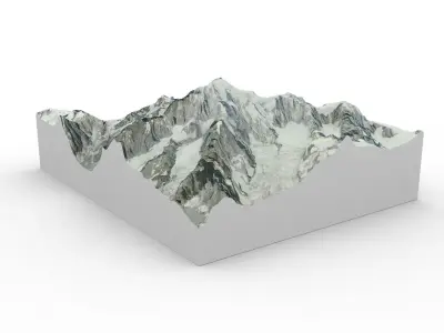 Mont Blanc 3D map 3D model