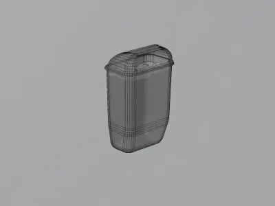 Prague City Street Bin 01 Low-poly 3D model