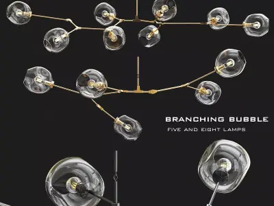 Branching bubble five and eight lamps 3D model