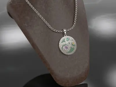 Pendant With Diamonds 3D print model purchase