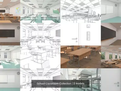 School Classroom Collection 3D Model Pack