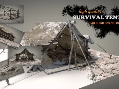 Survival Tent v6 3D model