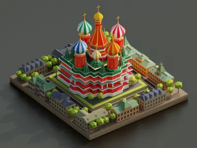 St Basils Cathedral Low-poly 3D model