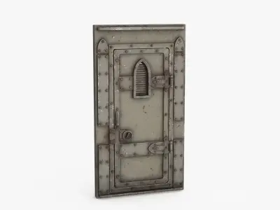 Rusted Metal Bunker Door 2 Low-poly 3D model