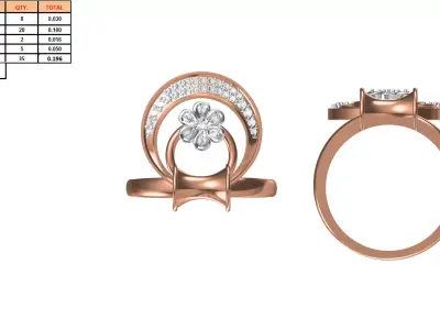 Ladies-Elegant Stone Rings For Womens 122 3D print model