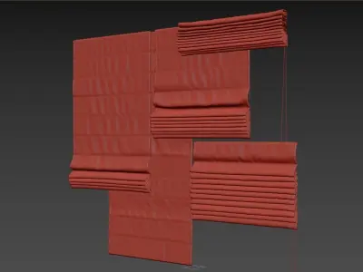 Set of Roman blinds 3 3D model