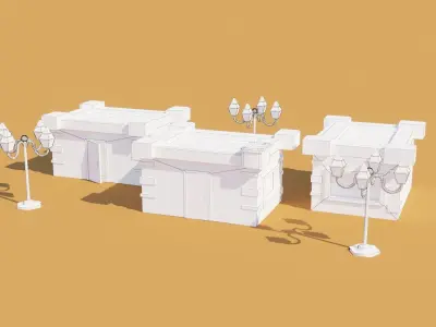 Little houses Free low-poly 3D model