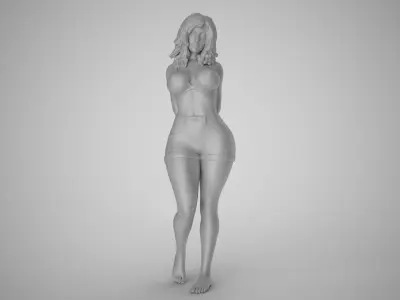 Woman with her Hands Behind 3D print model