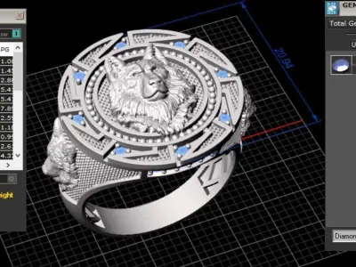 Wolf Ring Unisex 3D print model