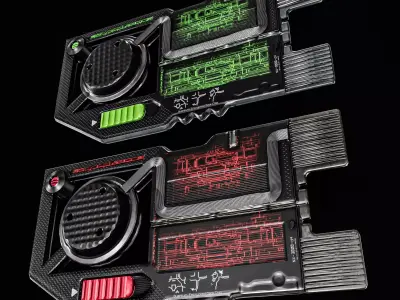 Sci fi Access Card Pack Low-poly 3D model