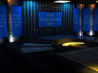 virtual set tv studio 3D model