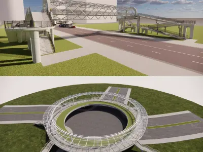 Pedestrian Bridge -B4 3D model