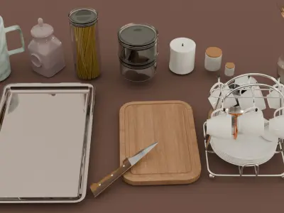 Kitchenware 50 Items 3D model