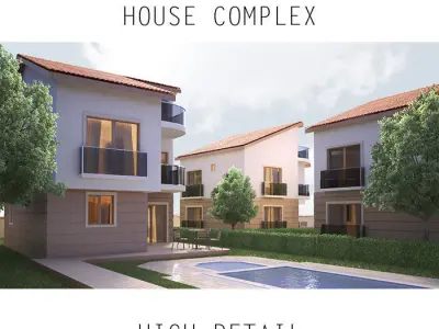 Villa Residential - Three House Complex 3D model