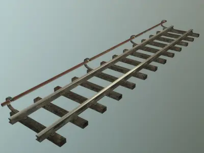 Subway tunnel set Low-poly 3D model