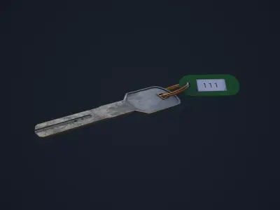 Hotel Key Low-poly 3D model