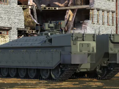  Israeli Namer APC with Machine Gun Station Rigged 