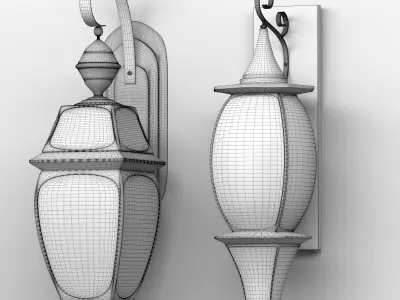 Two classic wall lights 3D model