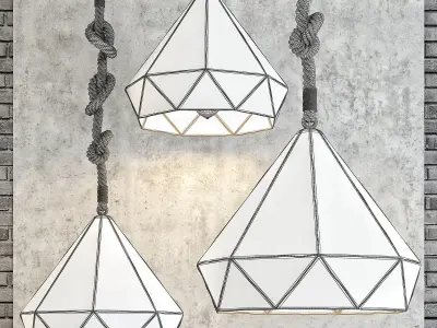 Poly rope chandelier 3D model