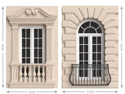 Classic balconies 1 3D model