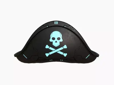 SciFi Pirate Hat A03 - Futuristic Character Design Low-poly 3D model