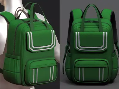 Backpack Camping Generic bag baggage  Low-poly 3D model