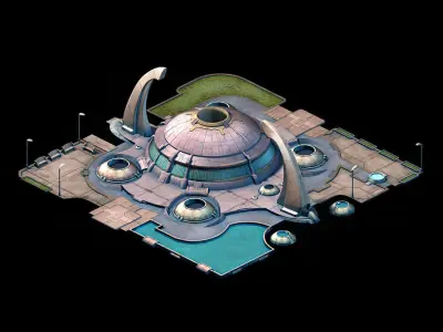 Future World - Life Battery Module Institute 01 3D model