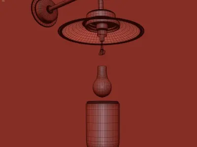 Exterior metal lamp 3D model