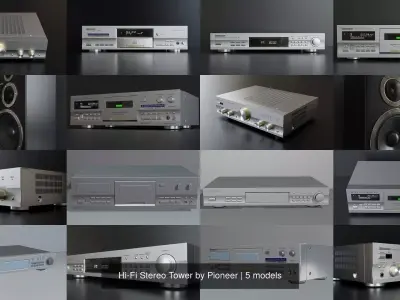 Hi-Fi Stereo Tower by Pioneer 3D Model Pack
